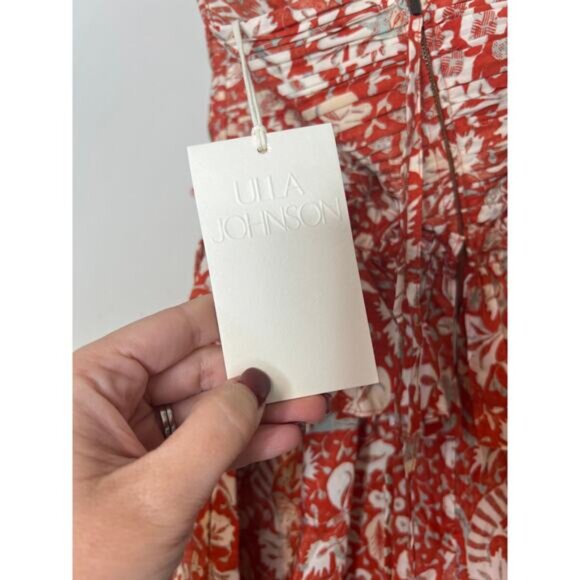 NWT Ulla Johnson Halter Neck Elastic Waist Isidro Romper Orange Blossom Size: 0 - Picture 5 of 10